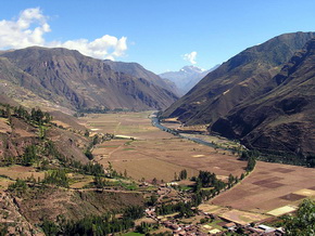 View of the Sacred Valley of the Incas - Cusco Peru.