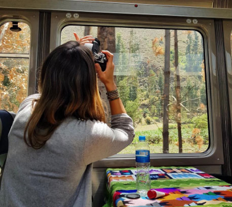 Tome muchas fotos en el tren Vistadome a Machu Picchu