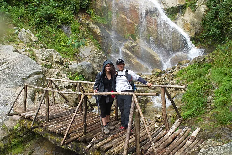 Pequeño puente durante el Camino Inca Corto